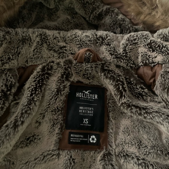 HOLLISTER FAUX TEDDY LINED PARKA
JACKET COAT BROWN - Picture 3 of 3